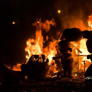 el fuego consume la falla infantil 2012 - El fuego consume la falla infantil 2012 de la Falla Plaça de la Tenda de Benimàmet - Valencia